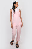 Cotton dungarees pale pink
