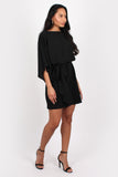 Geisha One sleeve Mini Dress Black