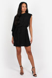 Geisha One sleeve Mini Dress Black