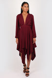 Charlotte Long sleeve Dress aubergine