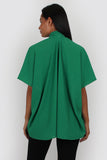 Evie tie neck top in green