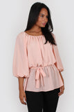Mara three quarter sleeve top in peach