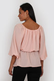 Mara three quarter sleeve top in peach