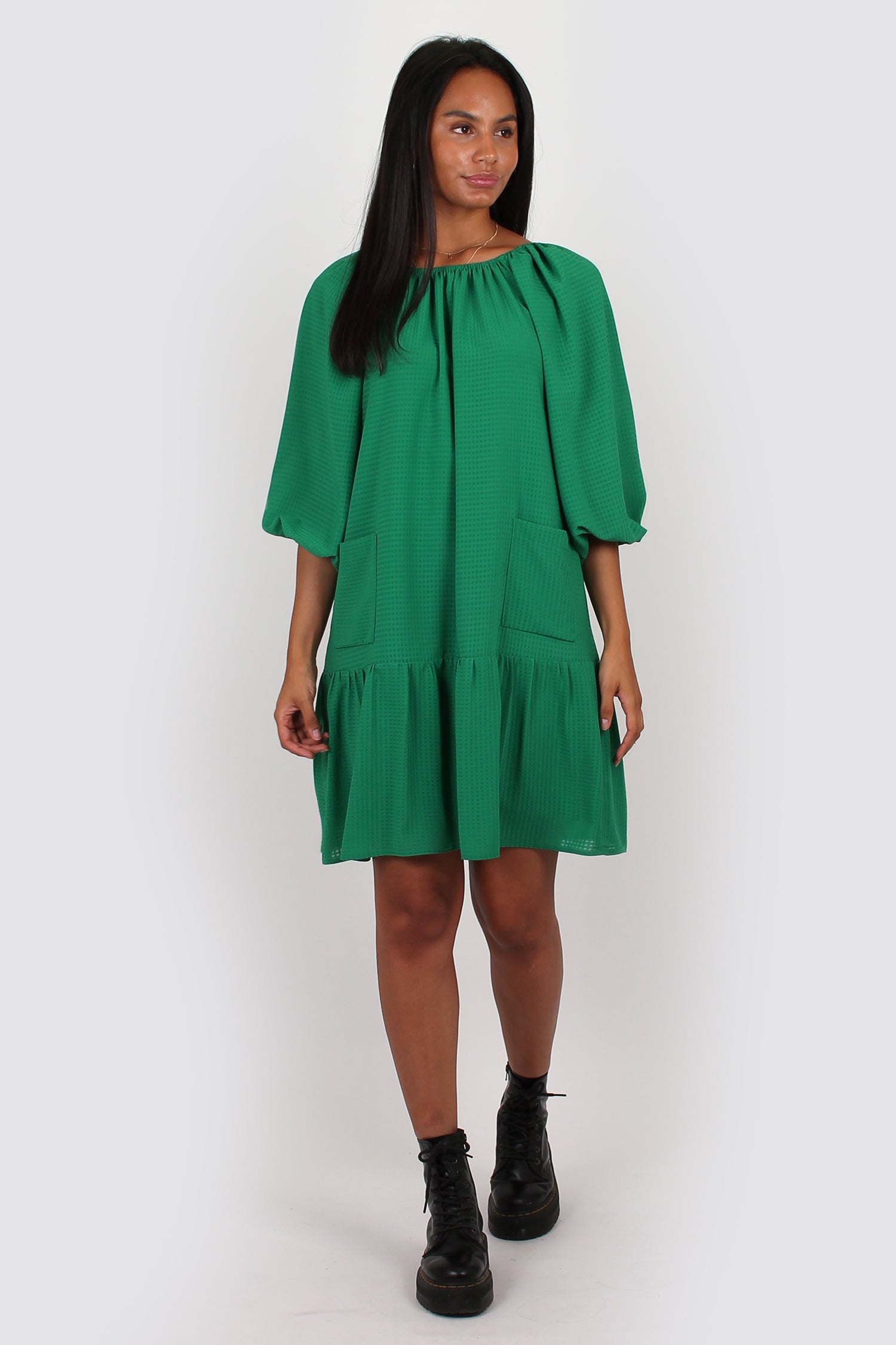 Esme smock dress green Bullet Fashion Esme smock dress green Bullet Fashion