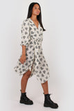 Amelia wrap dress in love heart print