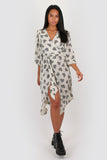 Amelia wrap dress in love heart print