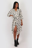 Amelia wrap dress in love heart print