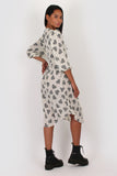 Amelia wrap dress in love heart print