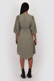 Amelia wrap dress in khaki