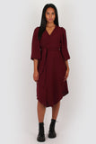 Amelia wrap dress in wine