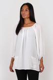 Esme three quarter sleeve top white