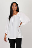 Esme three quarter sleeve top white