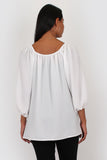 Esme three quarter sleeve top white