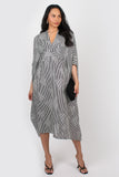 Dafny Kaftan Dress Black And White Print