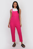 Cotton Dungarees fuchsia pink