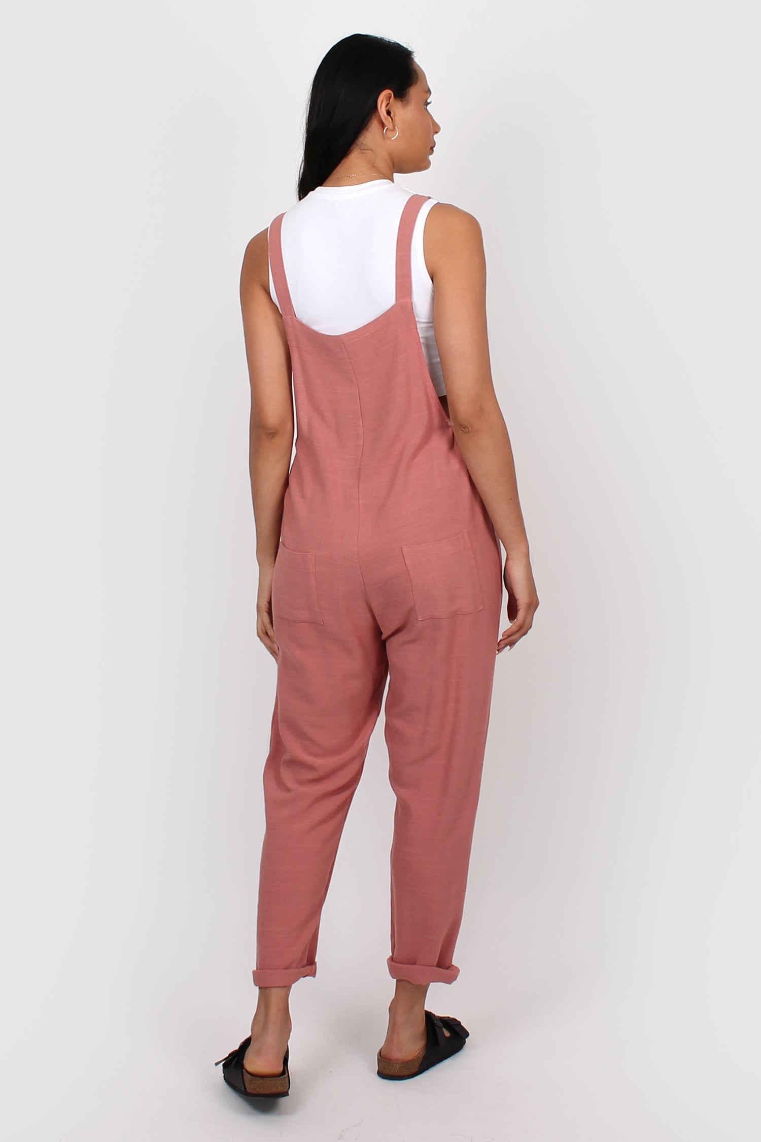 Cotton dungarees coral