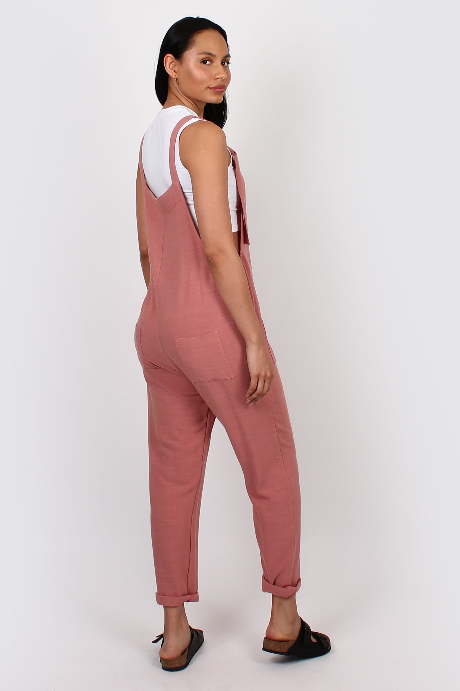 Cotton dungarees coral
