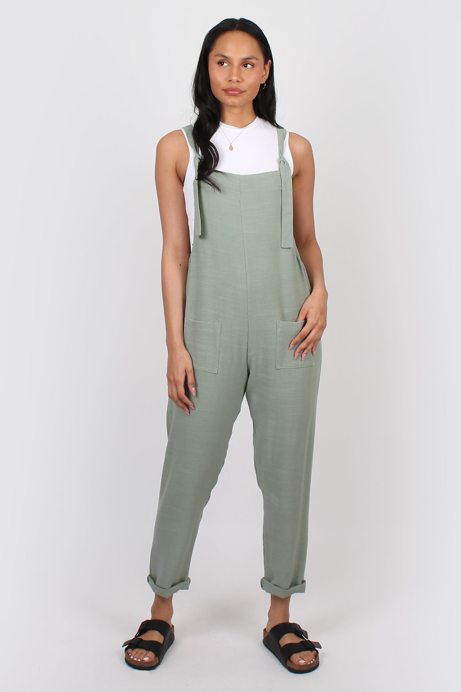Cotton dungarees green