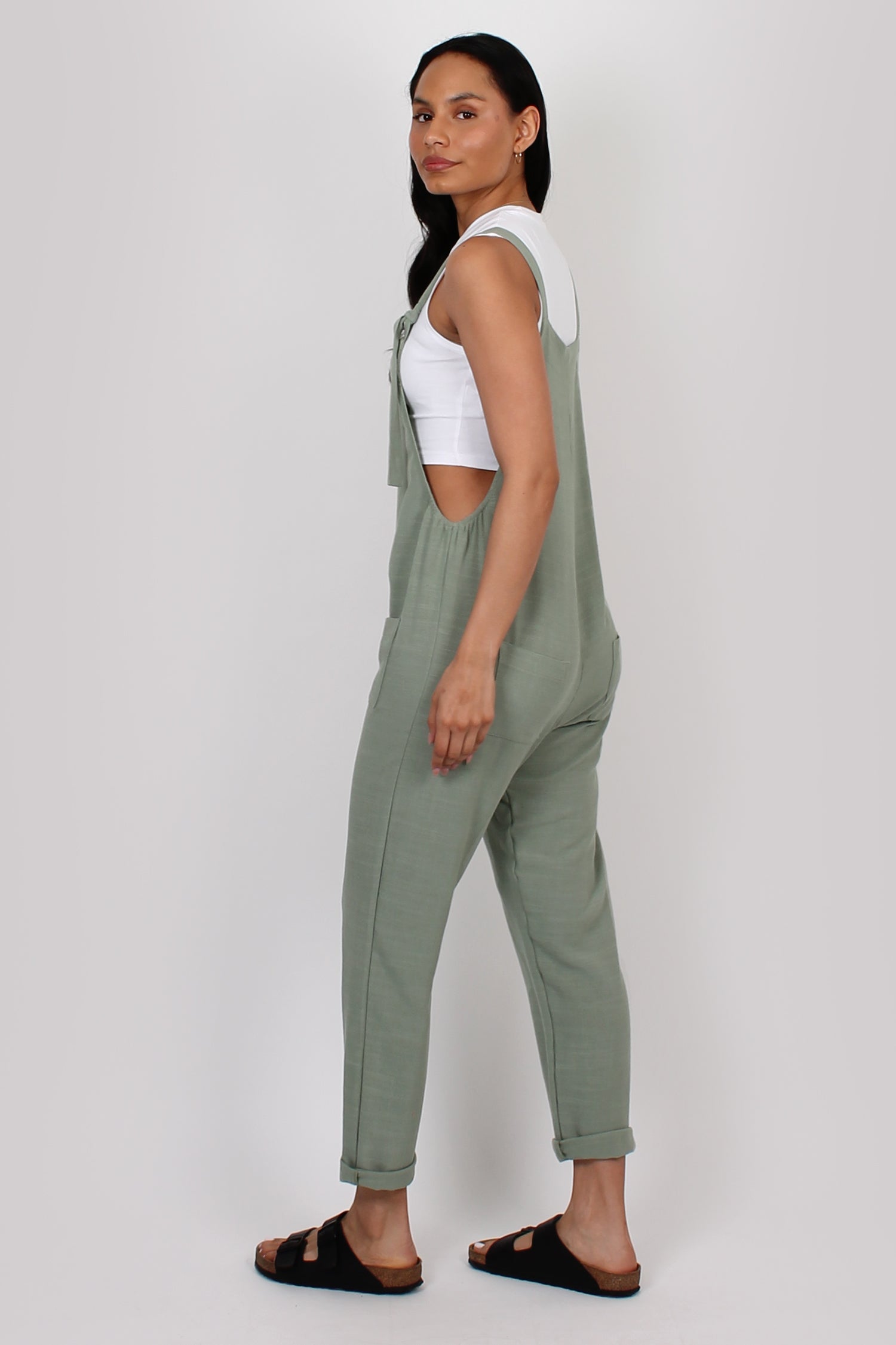 Cotton dungarees green