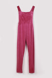 Velvet dungarees pink