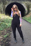 Cord dungarees black