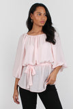 Mara top pale pink satin