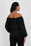 Mara top black satin