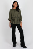 Mara Top Khaki satin