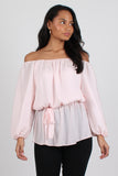 Mara top pale pink satin