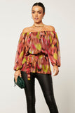 Mara top red print