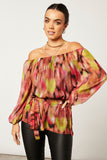 Mara top red print