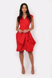 Wrap Dress in red