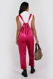 Velvet dungarees pink