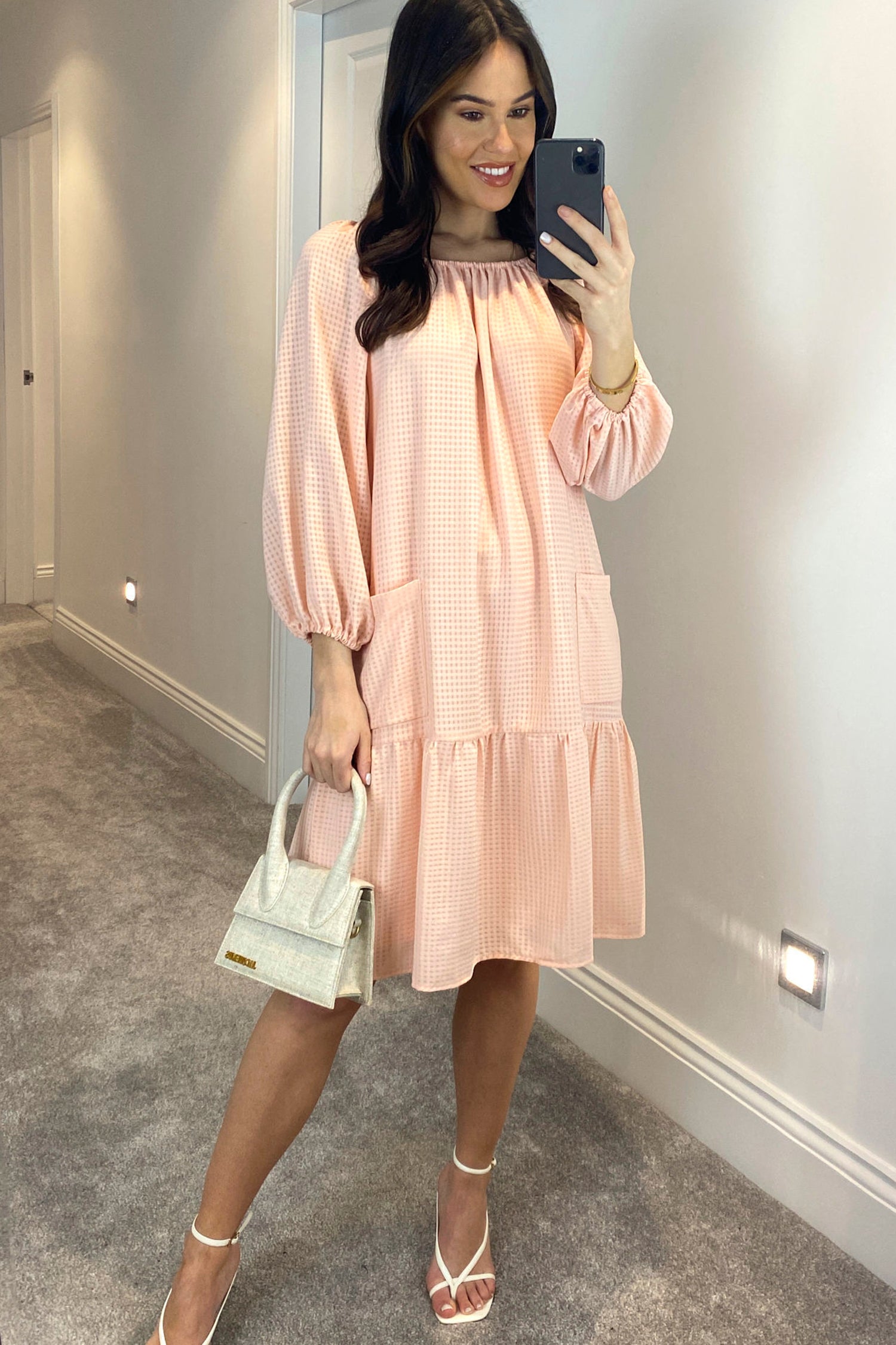 Pale peach best sale dress